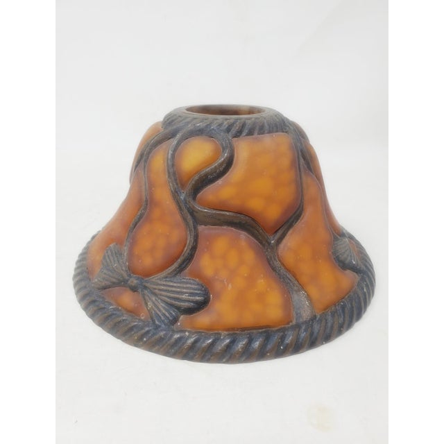 Vintage Meyda Bent Glass Lampshade - Bows - Ribbon - 4" Tall - 8" Diameter For Sale - Image 4 of 12