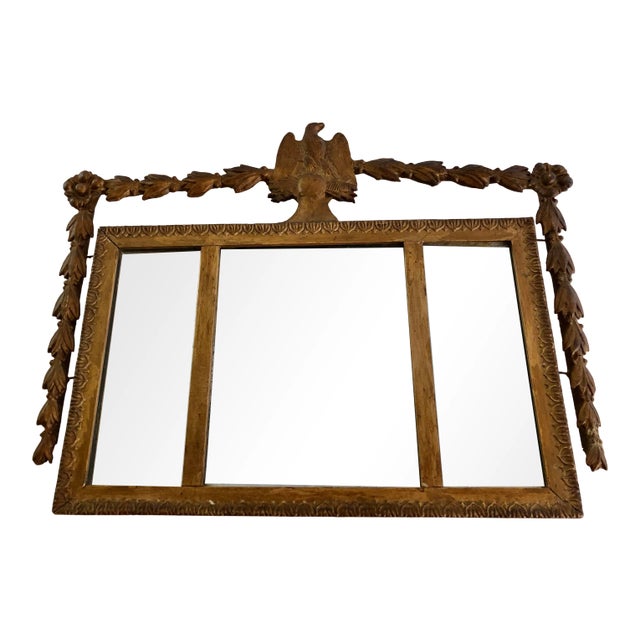 19th Century American Gold Finish Wooden Eagle Mirror Chairish