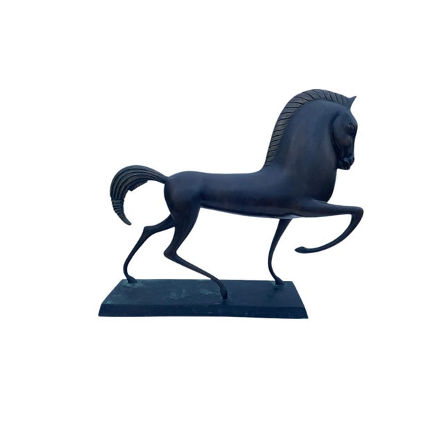 Etruscan-Style Bronze Equestrian Sculpture, in the Manner of Boris Lovet-Lorski Elegant equestrian bronze sculpture...