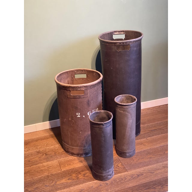 Textile Vintage Industrial Italian Bins in Vulcanized Fiber with Markings from Fashion Factory, Italy, 1920s, Set of 4 For Sale - Image 7 of 18