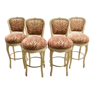 French Provincial-Style Bar Stools, S/4 For Sale