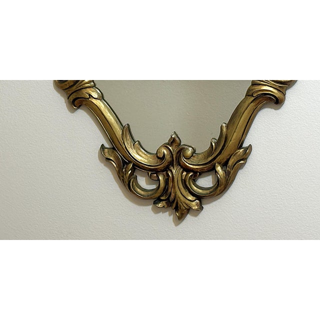 Gold Vintage Hollywood Regency Ornate Oval Mirror by Syroco For Sale - Image 8 of 13