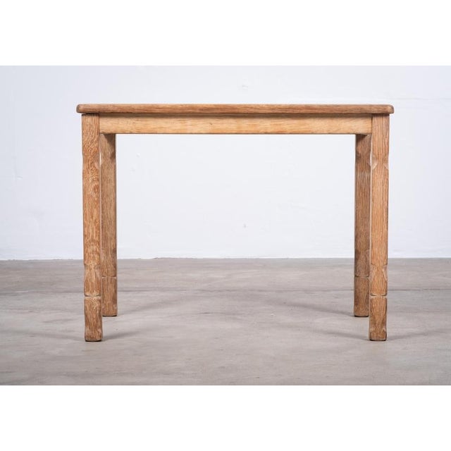 1960s Brutalist Oak Side Table with Tiles, Denmark, 1960s For Sale - Image 5 of 9