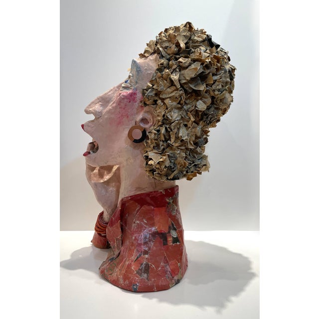 Paper Signed Paper Mache Sculpture, Lovely Lady, by R. Newman For Sale - Image 7 of 8