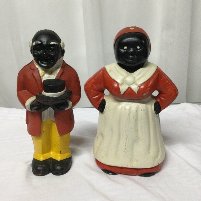 Metal Two Cast Iron Banks Figures of Mr and Mrs For Sale - Image 7 of 7