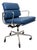Herman Miller Eames Aluminum Group Soft Pad Management Chair - Blue Leather For Sale