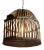 Vintage Indian iron cage basket thoughtfully repurposed into a one-of-a-kind pendant light, celebrating the raw beauty of...