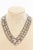 1990s Chanel Rock Stud Silver 3 Row Metal Link v Necklace Signed 1990's For Sale - Image 5 of 12