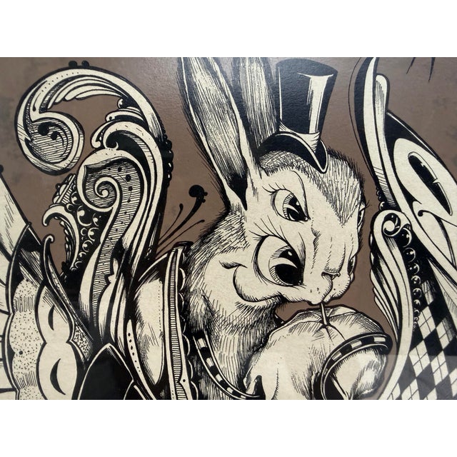 Black Vintage Original Hand Signed Greg Craola Simkins Ima Monsta Bunny Juxtapoz Print For Sale - Image 8 of 14