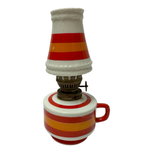 Vintage 1960s/1970s Ceramic Striped Oil Lantern