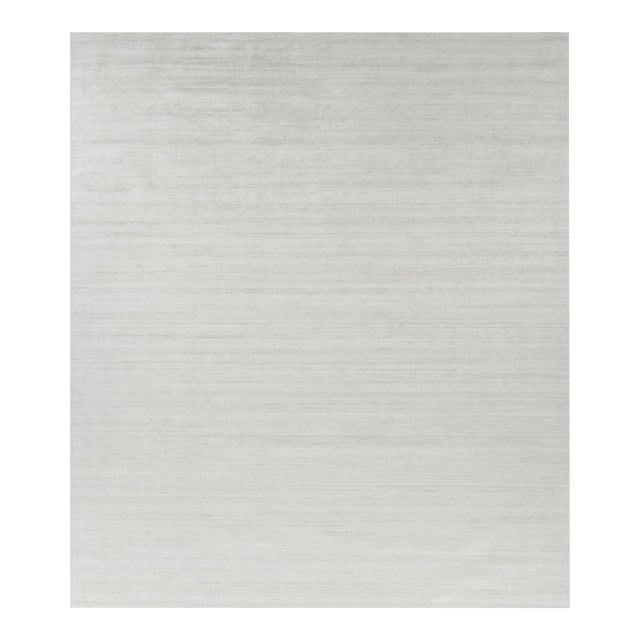 Rug & Kilim’s Oversized Textural Rug in Solid White, Gray and Cream Striae -13x15 For Sale
