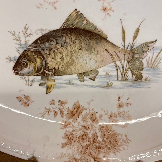 Large Austrian fish platter. In excellent antique condition. Large 21.5” x 14 1/4 “ x 2” d