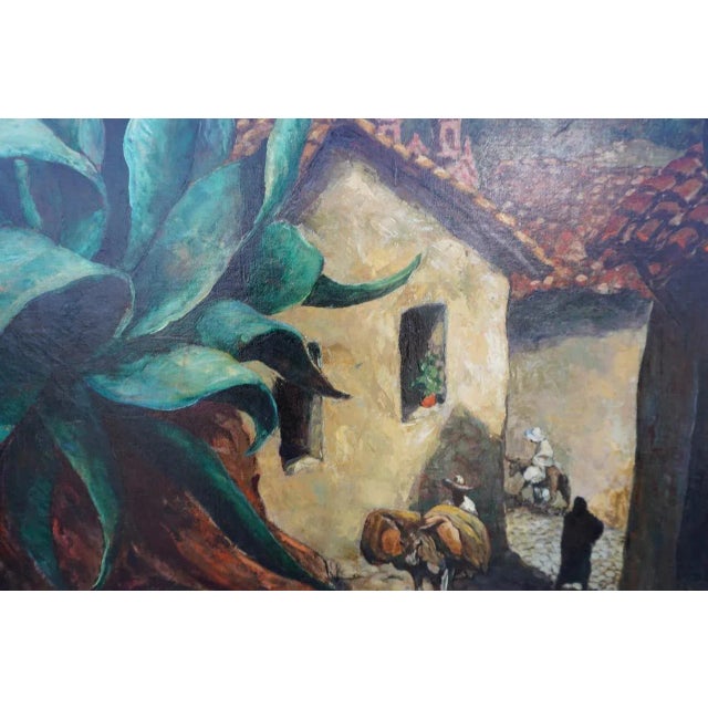 Early 20th Century George Waller Parker (1888 -1957) Mexican Village Scene - Oil on Canvas c.1930s For Sale - Image 5 of 8