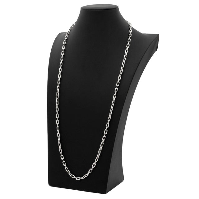 Contemporary 925 Silver 18k Yellow Gold Paper Clip Necklace For Sale - Image 3 of 8