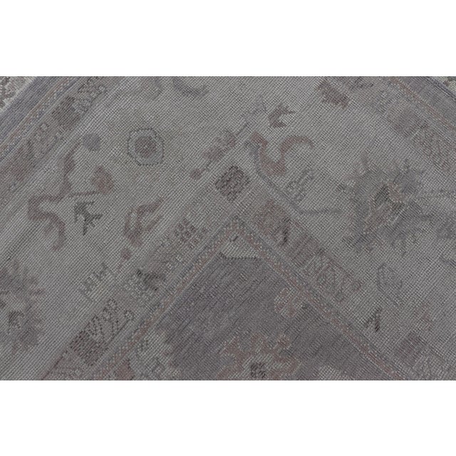 Large Turkish Oushak Rug in Soft Gray, Ivory, and Taupe With Floral Motifs For Sale - Image 16 of 16
