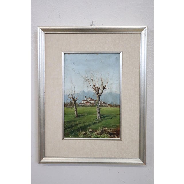 Countryside Landscapes, Oil Paintings on Board, Early 20th Century, Framed, Set of 2 For Sale - Image 8 of 17