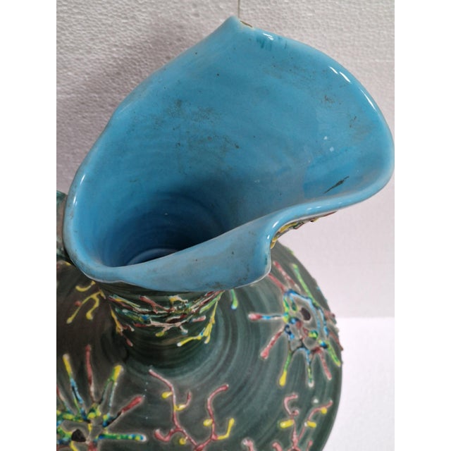 Forest Green Deruta Ceramic Jug, 1950s For Sale - Image 8 of 10