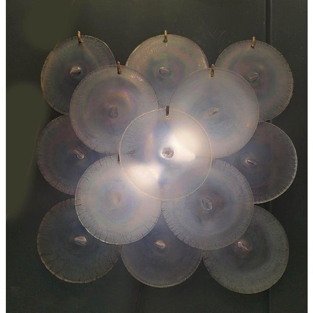 1970s Iridescent Murano Glass Wall Lamp Italy, 1970s For Sale - Image 5 of 13