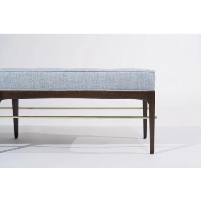 Linear Bench in Dark Walnut and Brass Series 72 by Stamford Modern For Sale - Image 10 of 11