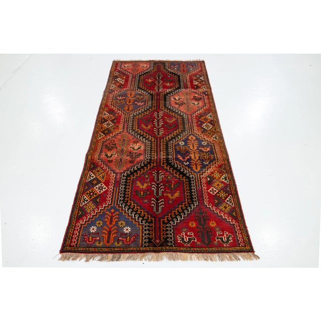 4 X 8 Multicolor Vintage Shiraz Persian Wool Rug With Allover Design For Sale - Image 10 of 10