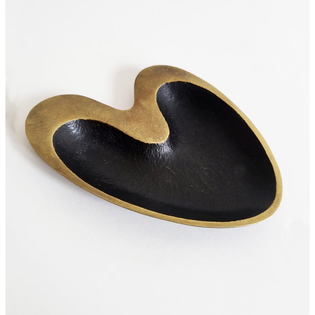 Mid-Century Modern Heart-Shaped Brass Bowl by Walter Bosse for Herta Baller, 1950s For Sale - Image 6 of 6