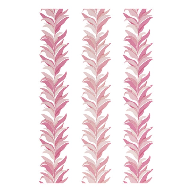 Sample - The House of Scalamandré Chira Island Wallpaper, Azalea For Sale