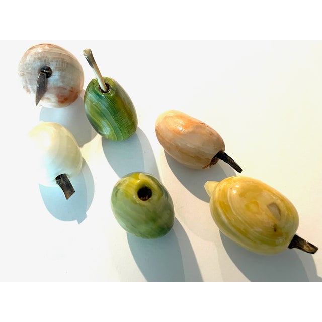 1930s 1930s Chalcedony Style Hardstone Various Decorative Stemmed Fruits- Set of 6 For Sale - Image 5 of 6