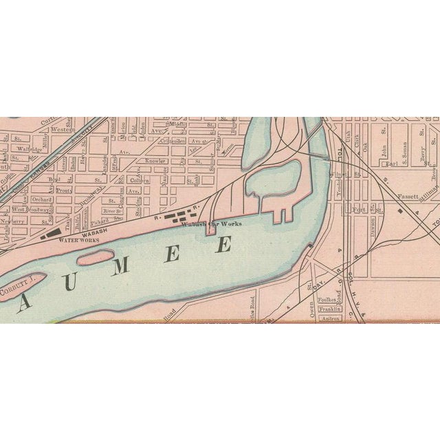 Antique Map of Toledo, Ohio with Maumee Bay by Ran McNally, 1899 For Sale - Image 4 of 11