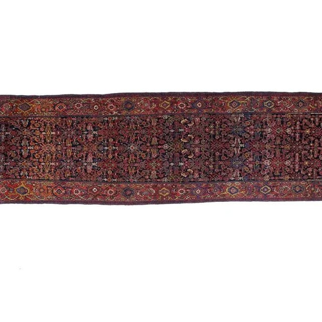 Persian Early 20th Century Antique Bijar Runner Rug - 3′3″ × 15′4″ For Sale - Image 3 of 6