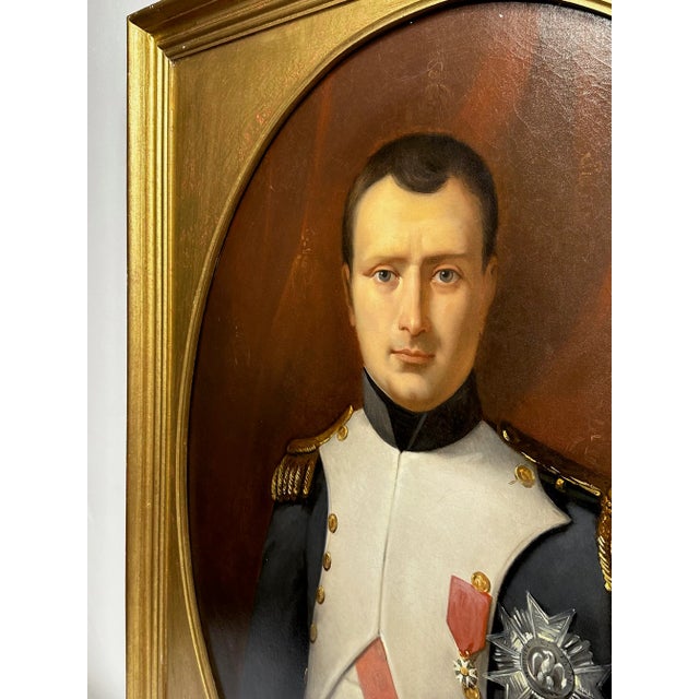 Portraiture Large 19th Century Oil Painting Military Dress Portrait of Napoleon Bonaparte Wearing the Grand Cross of the Légion D’honneur For Sale - Image 3 of 18