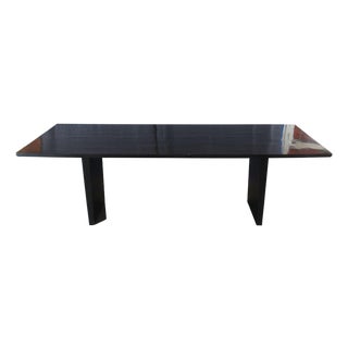 Restoration Hardware Wyeth Floating Rectangular Black Oak Modern Dining Table Rh For Sale