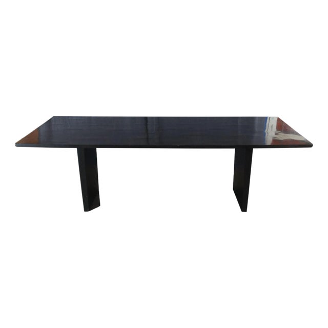 Restoration Hardware Wyeth Floating Rectangular Black Oak Modern Dining Table Rh For Sale