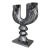 Vintage Don Drumm Brutalist Cast Aluminum Double Candle Holder, Signed For Sale
