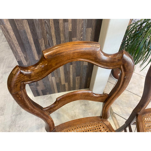 Antique Cane and Wood Chairs, 1890s, Set of 2 For Sale - Image 5 of 18
