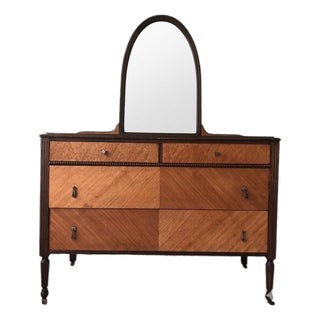 j.b. Van Sciver Co. Art Deco Sunrise Bedroom Suite, C. 1928-1932 - Mahogany Mirror Ladies Dresser For Sale