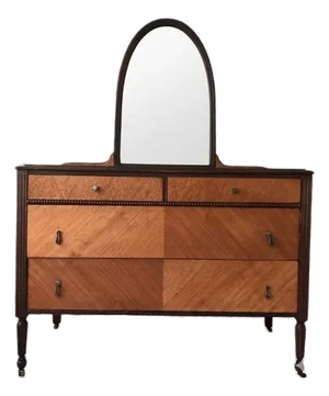 j.b. Van Sciver Co. Art Deco Sunrise Bedroom Suite, C. 1928-1932 - Mahogany Mirror Ladies Dresser