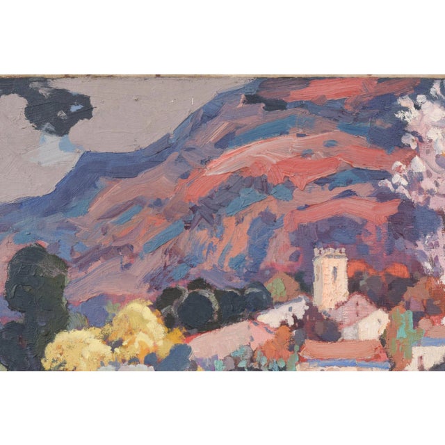 Josep Mas Pou, Almond Blossom Landscape, Mid-20th Century, Oil on Canvas For Sale - Image 9 of 15