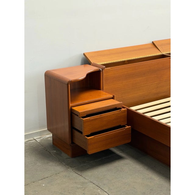 1960s Vintage Danish Teak California King Bed For Sale - Image 5 of 18