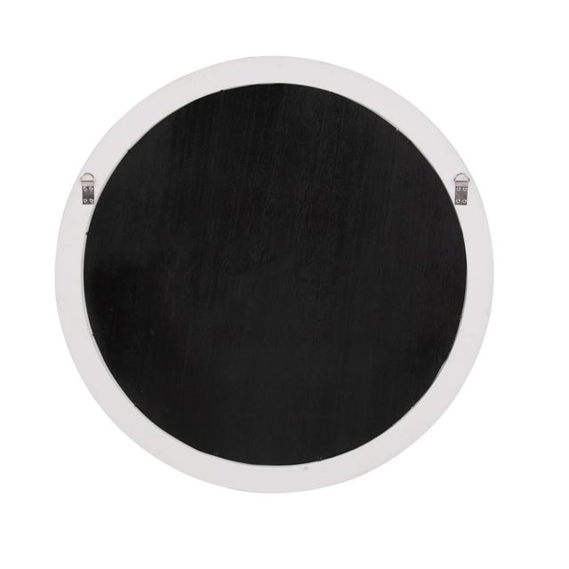 Kenneth Ludwig Chicago George Matte White Round Mirror For Sale - Image 4 of 7