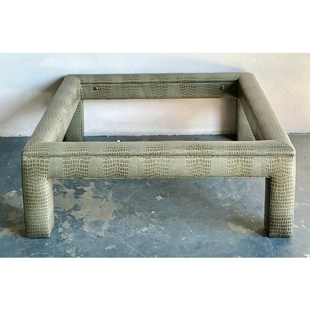 Contemporary Vintage Boho Stamped Croco Coffee Table For Sale - Image 3 of 8