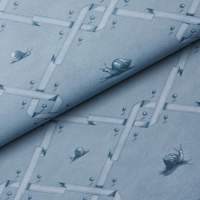 Schumacher Schumacher Ouvrez Moi Wallpaper, Blue For Sale - Image 4 of 6