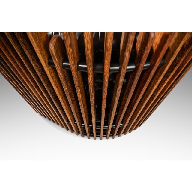 Animal Skin Organic Modern "Isle D'Palm" Modular Sofa in Leather and Palm Wood Attributed to Pacific Green, Australia, Circa 2000s For Sale - Image 7 of 12