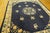1920s Classic Floral Medallion Navy Blue Background Antique Chinese Peking Rug For Sale - Image 10 of 10