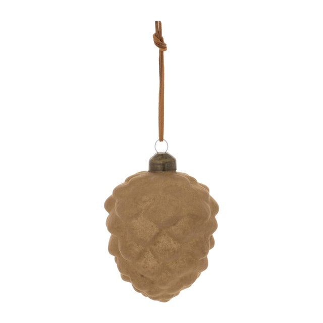 Enhance your holiday decor with the rustic charm of the Flocked Glass Pinecone Ornaments. Crafted in rich brown tones with...