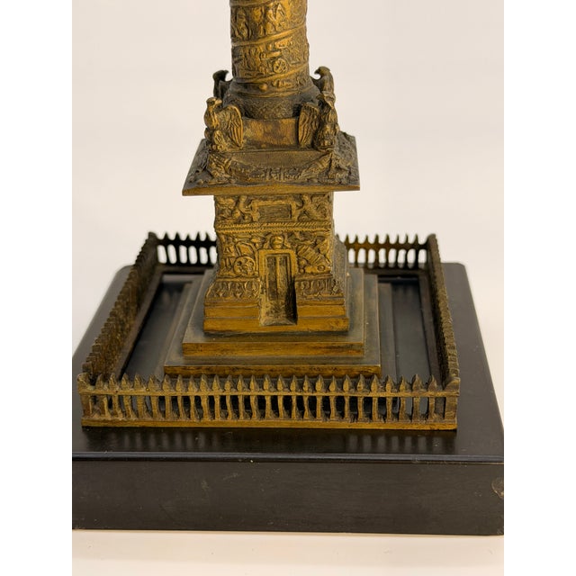 French Antique French Grand Tour Bronze Model of the Vendome Column For Sale - Image 3 of 10