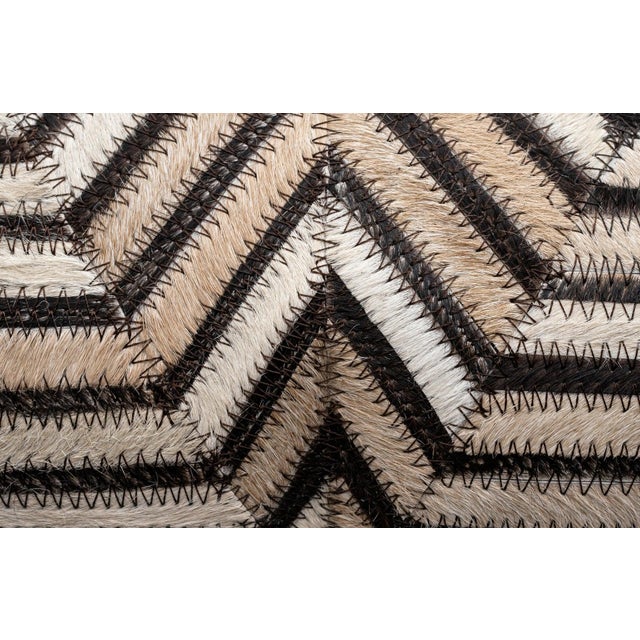 Canvello Genuine Cowhide Leather Decorative Throw Pillow With Feather Down Insert Included For Sale - Image 4 of 7