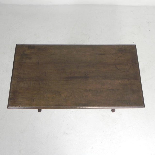 Bistro Table with Oak Top on a Cast Iron Frame, 1930s For Sale - Image 6 of 18