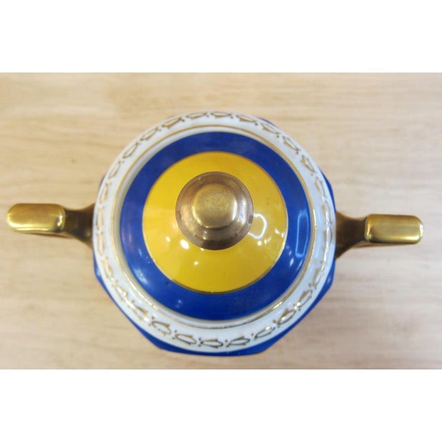Ceramic Czech Palt Gilt Porcelain Classical Scene Covered 1930s Sugar Bowl For Sale - Image 7 of 17