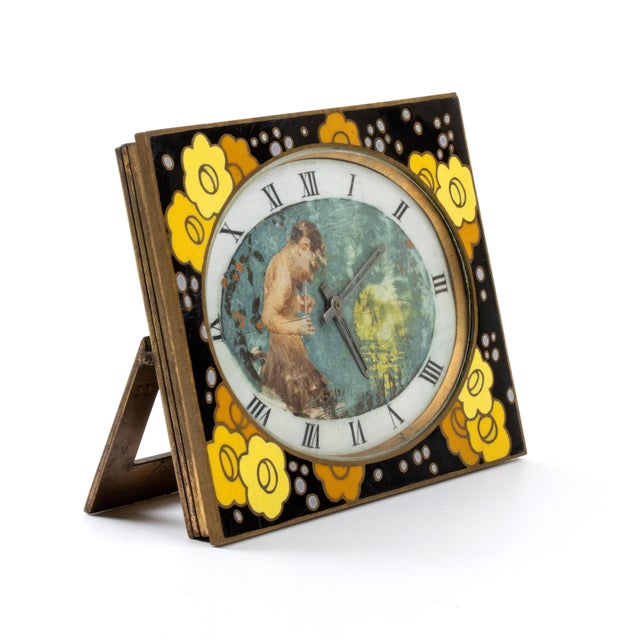 An elegant Art Deco desk clock and alarm, crafted in France during the 1930s by the renowned Parisian horologist Charles...