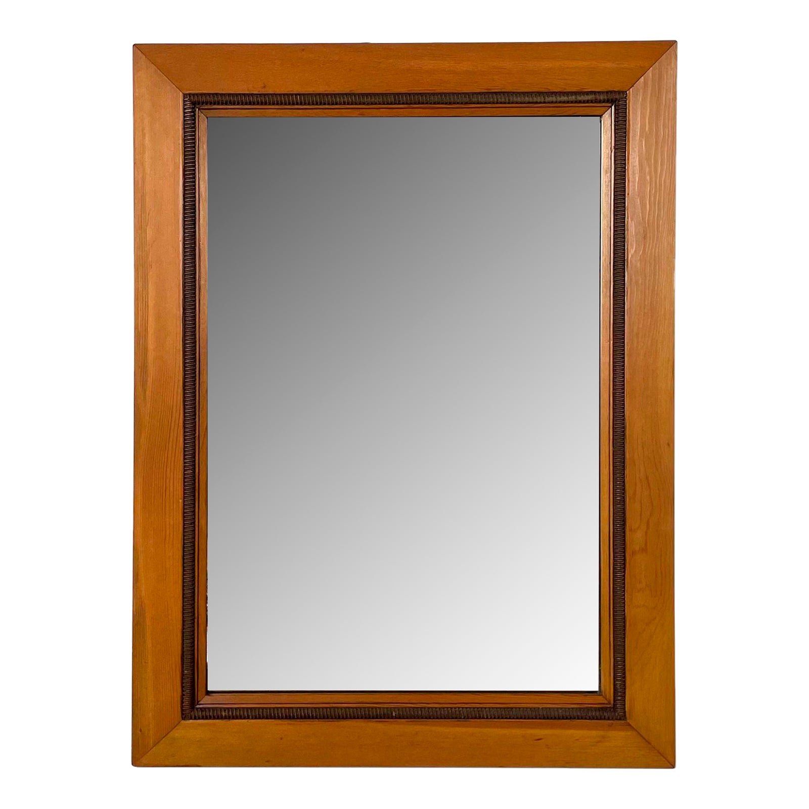 Vintage Wood Framed Copper Plated Mirror Chairish